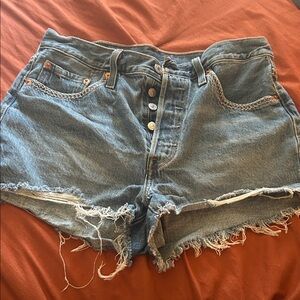 Levi's Distressed Blue Jean Shorts